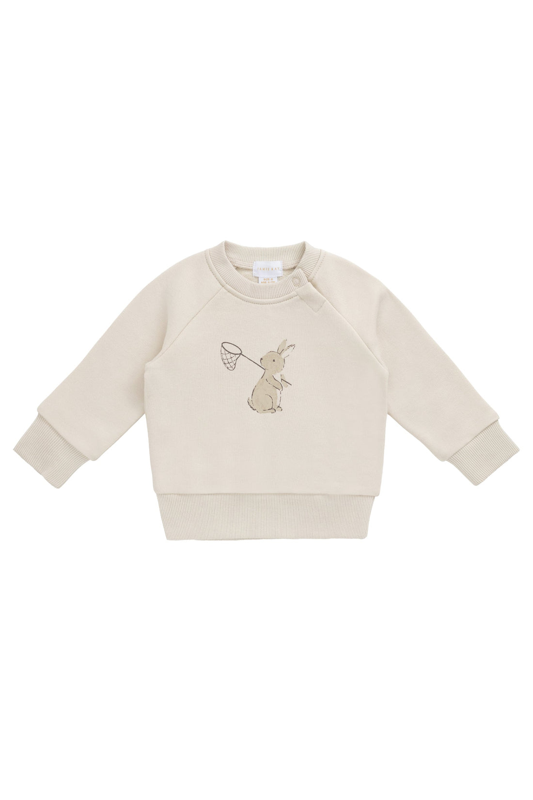 Organic Cotton Flynn Sweatshirt - Oat Lapin Jardin Childrens Sweatshirting from Jamie Kay Australia