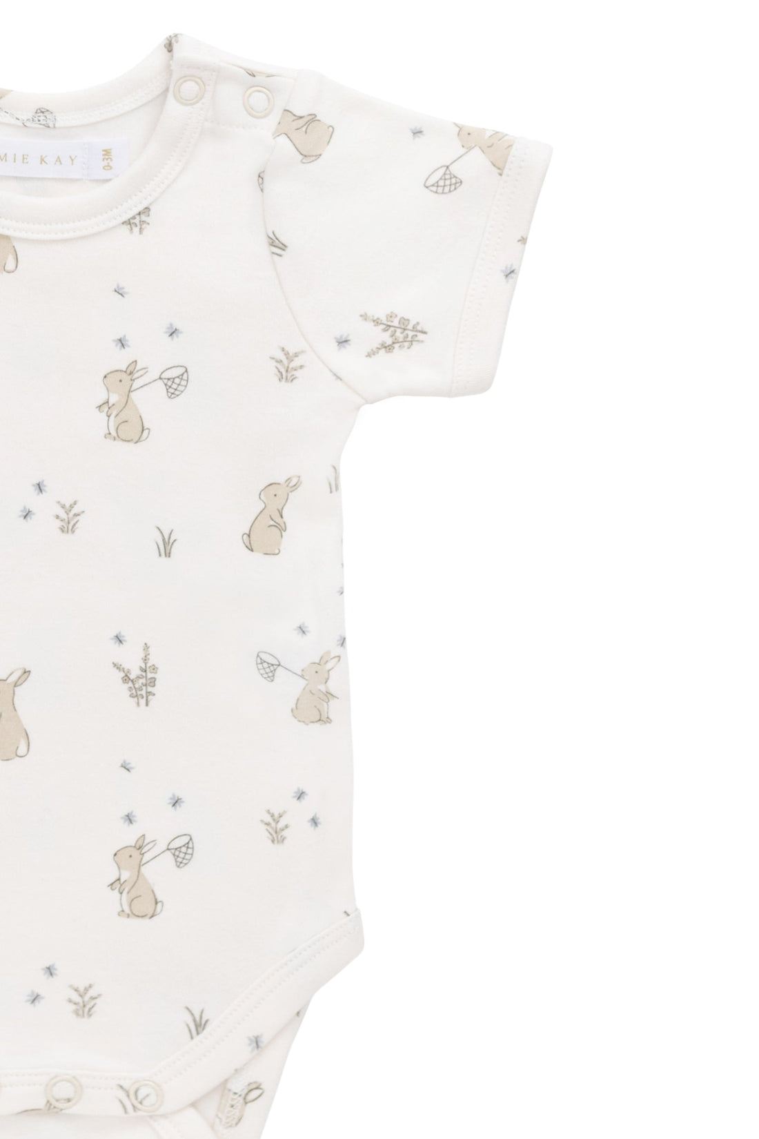 Organic Cotton Hudson Short Sleeve Bodysuit - Lapin Jardin Childrens Bodysuit from Jamie Kay Australia