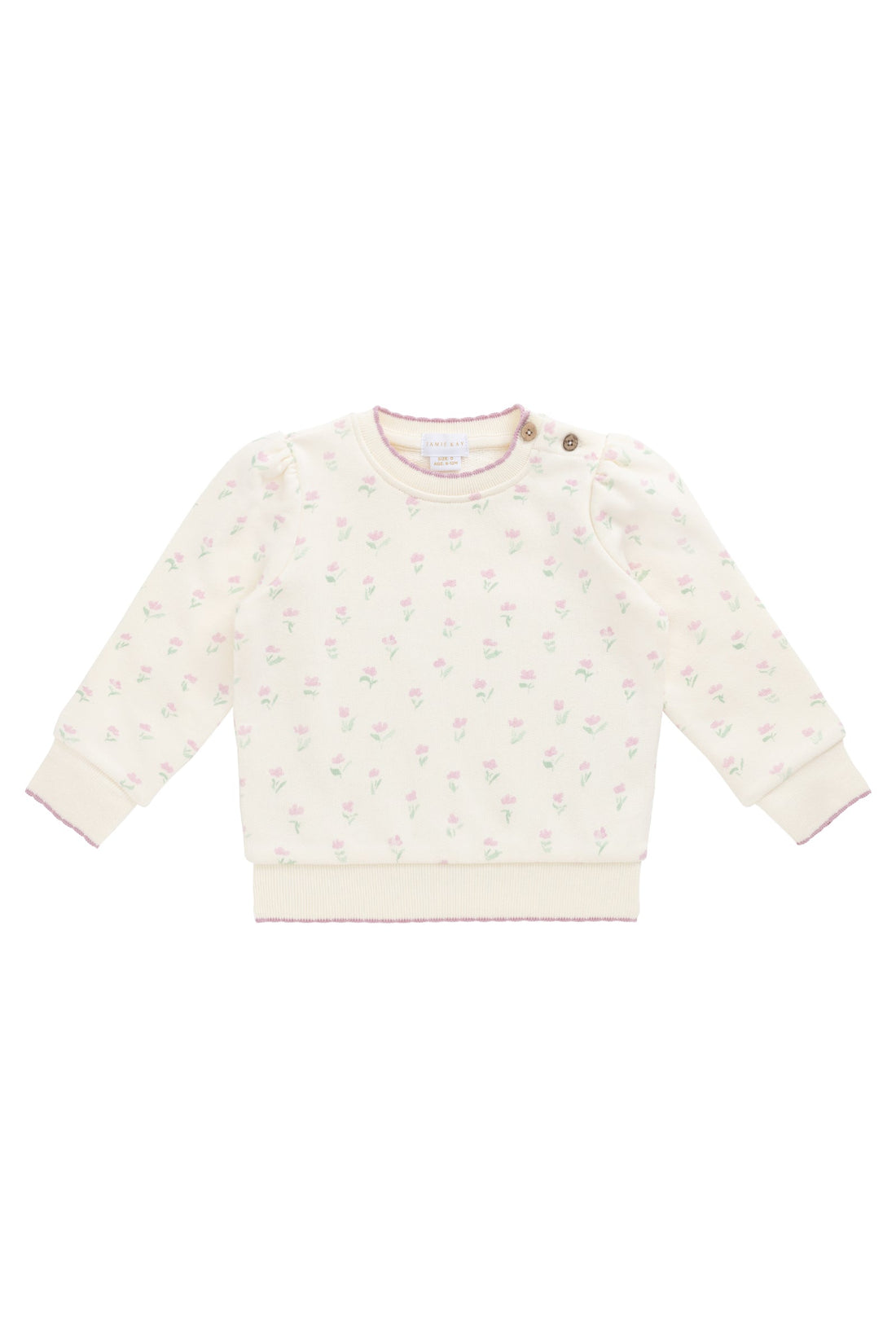 Organic Cotton Monroe Sweatshirt - Lila Pink Childrens Sweatshirting from Jamie Kay Australia
