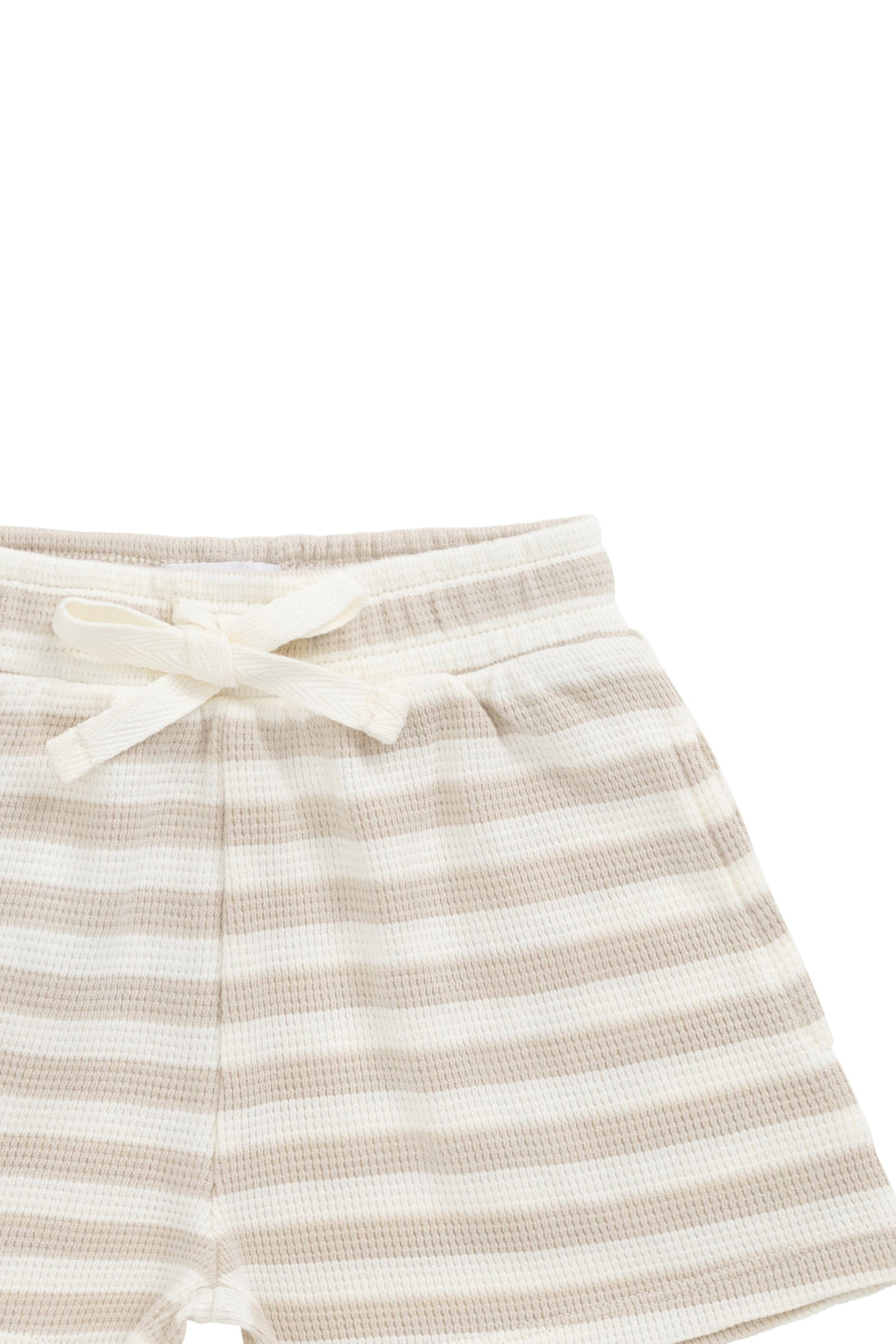 Organic Cotton Waffle Leith Short - Staple Stripe Oat/Cloud Childrens Short from Jamie Kay Australia