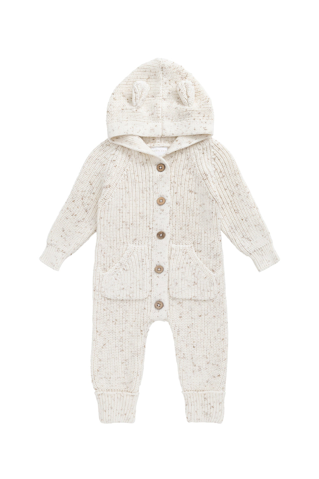 Bear Knit Onepiece - Pistachio Fleck Childrens Onepiece from Jamie Kay Australia