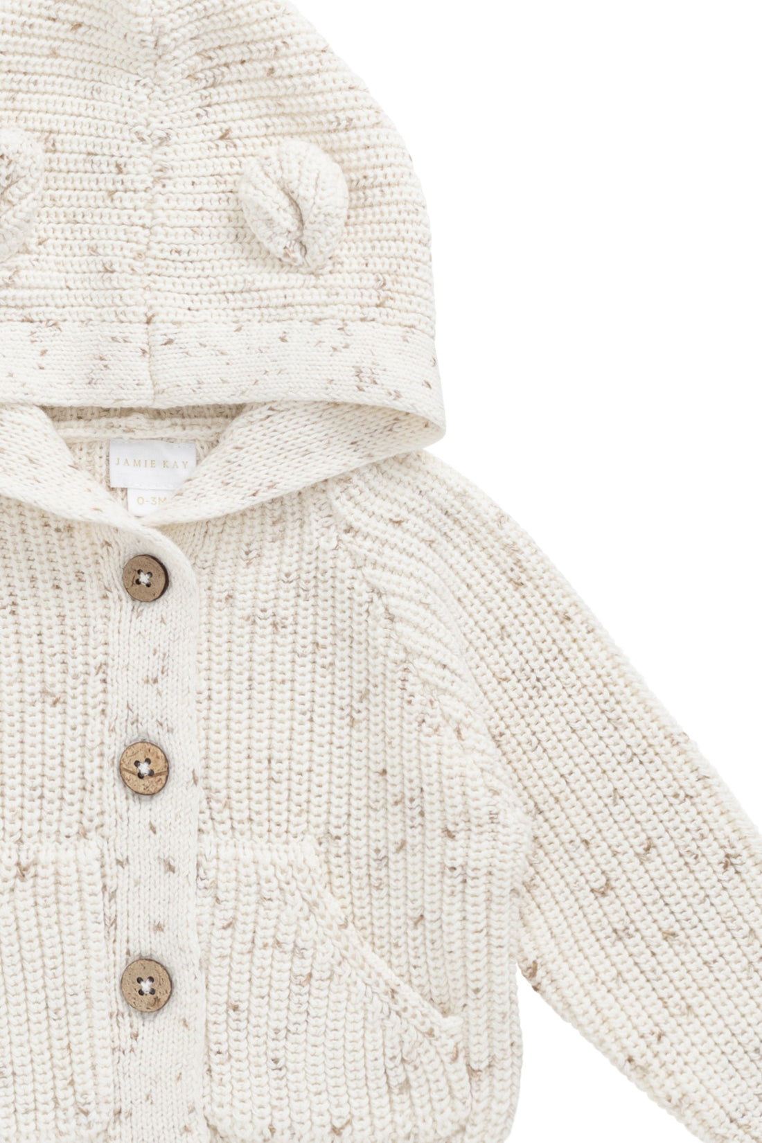 OG Bear Knit - Pistachio Fleck Childrens Cardigan from Jamie Kay Australia