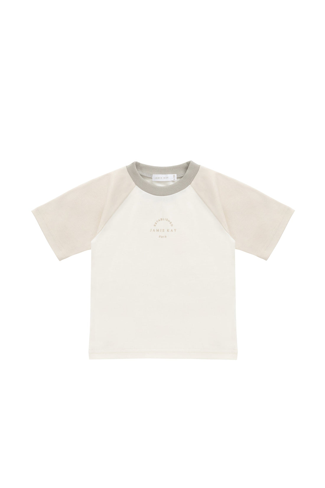 Pima Cotton Dax Tee - Cloud/Oat JK Established Childrens Top from Jamie Kay Australia