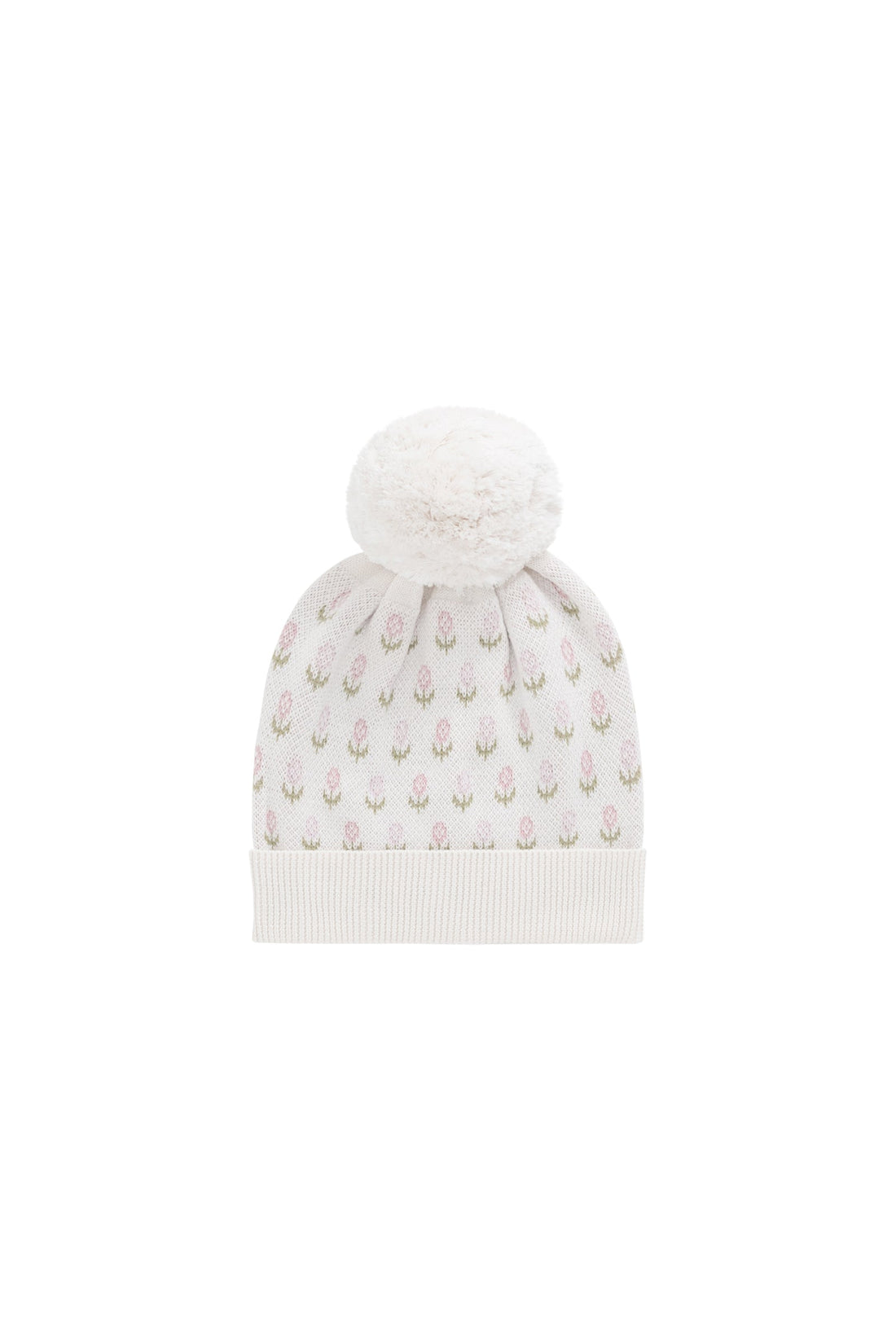 Savannah Beanie - Olivia Jacquard Slightly Pink Childrens Hat from Jamie Kay Australia