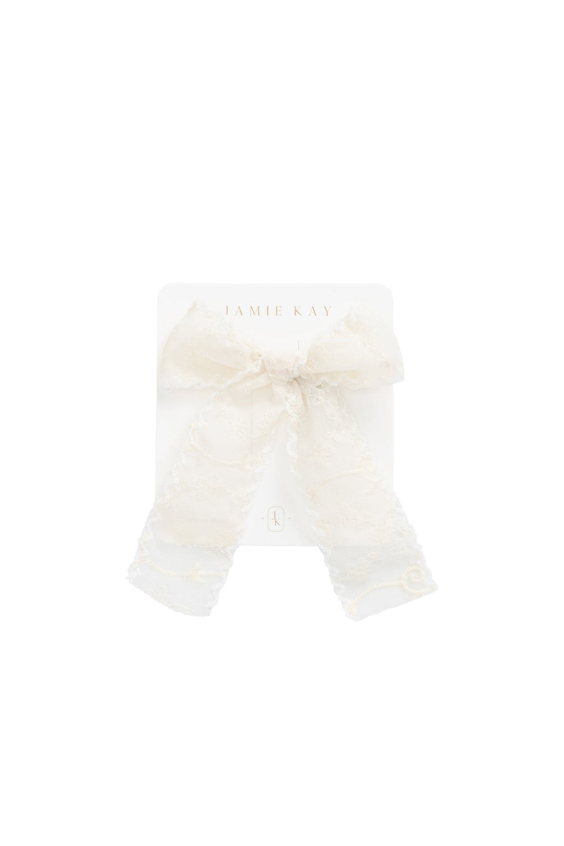 Violette Lace Bow - Star White Childrens Bow from Jamie Kay Australia