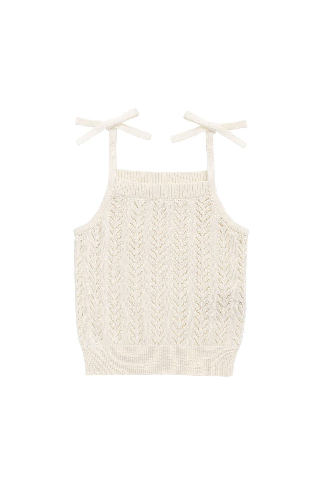 Aria Knitted Singlet - Parchment Childrens Top from Jamie Kay Australia