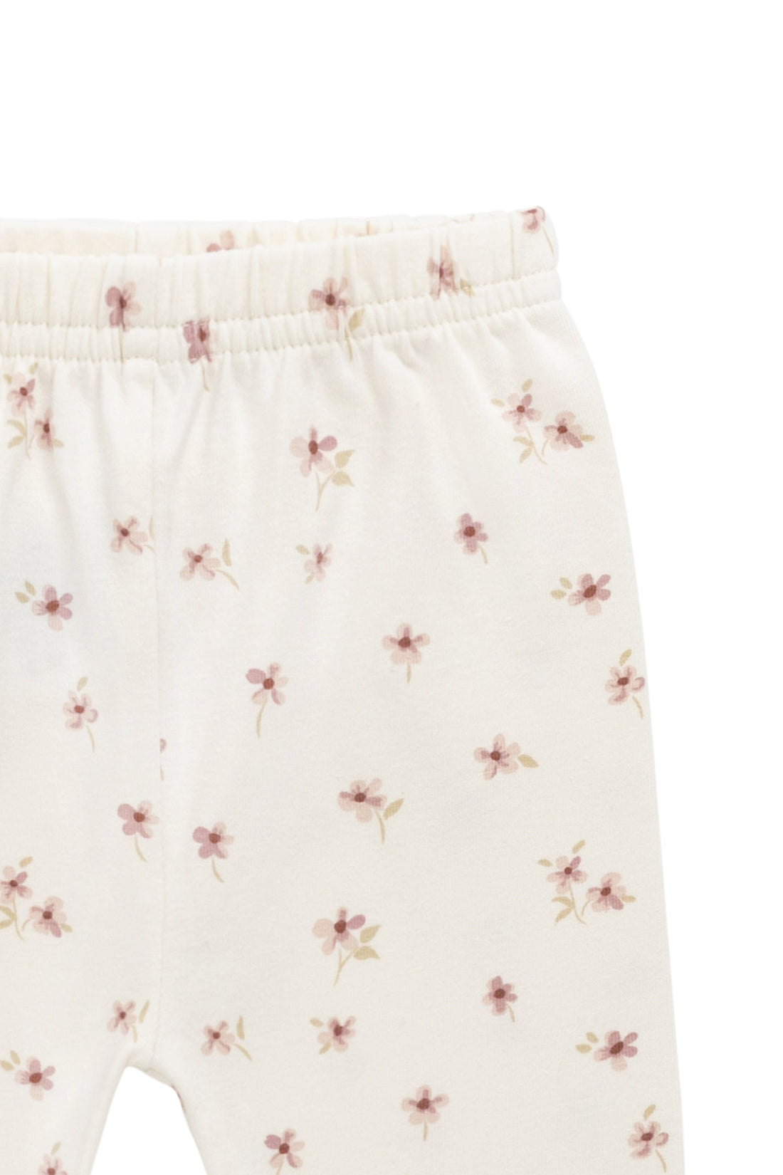 Organic Cotton Everyday Legging - Simple Flowers Egret Childrens Legging from Jamie Kay Australia