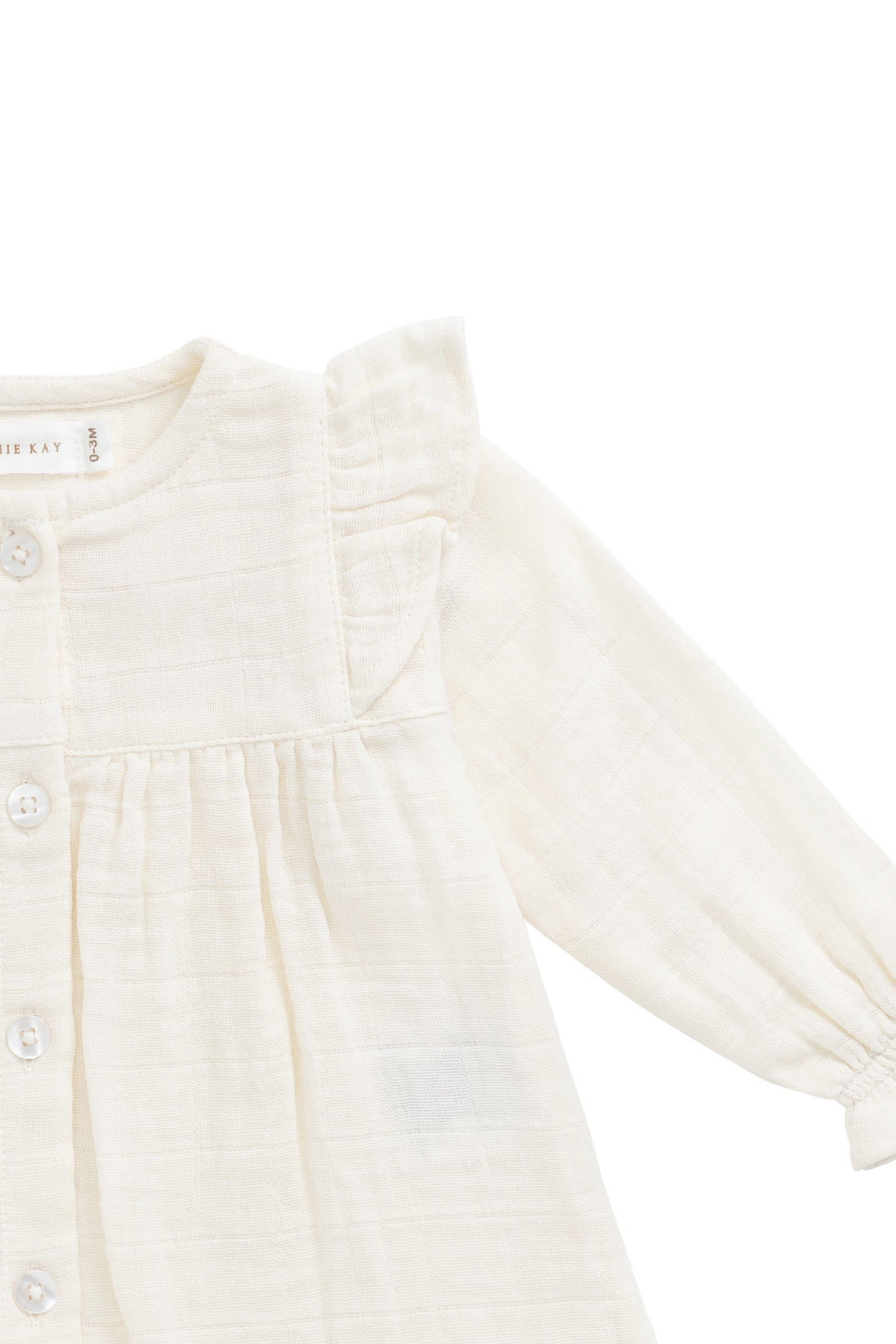 Organic Cotton Muslin Ava Blouse - Parchment Childrens Top from Jamie Kay Australia