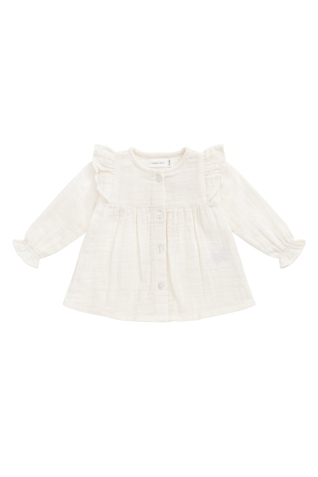 Organic Cotton Muslin Ava Blouse - Parchment Childrens Top from Jamie Kay Australia