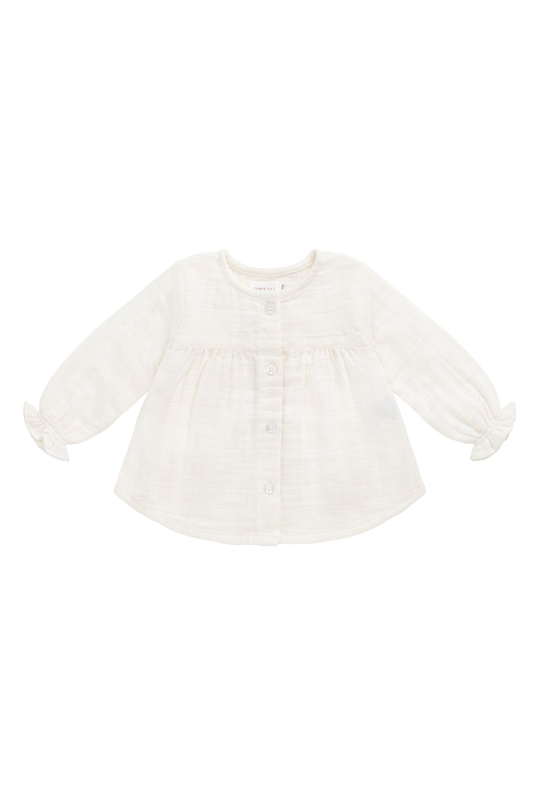 Organic Cotton Muslin Eloise Top - Parchment Childrens Top from Jamie Kay Australia