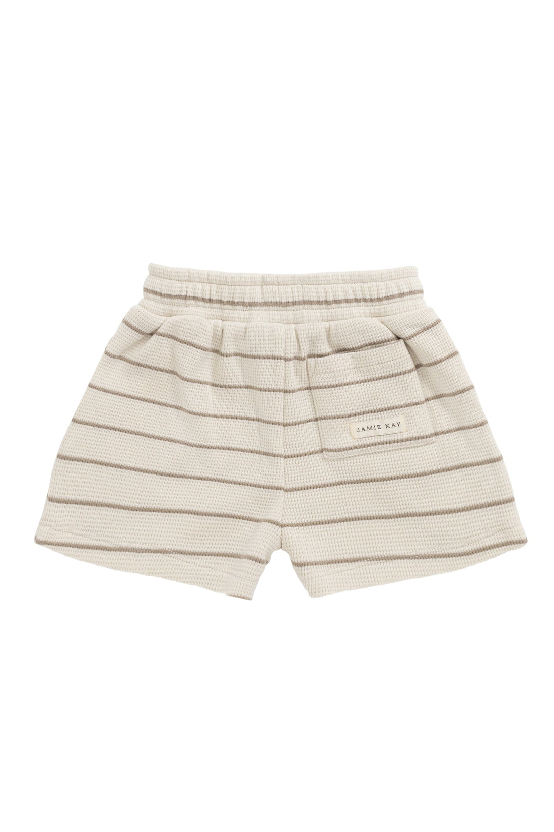Organic Cotton Waffle Leith Short - General Stripe Cassava/Batch Childrens Short from Jamie Kay Australia