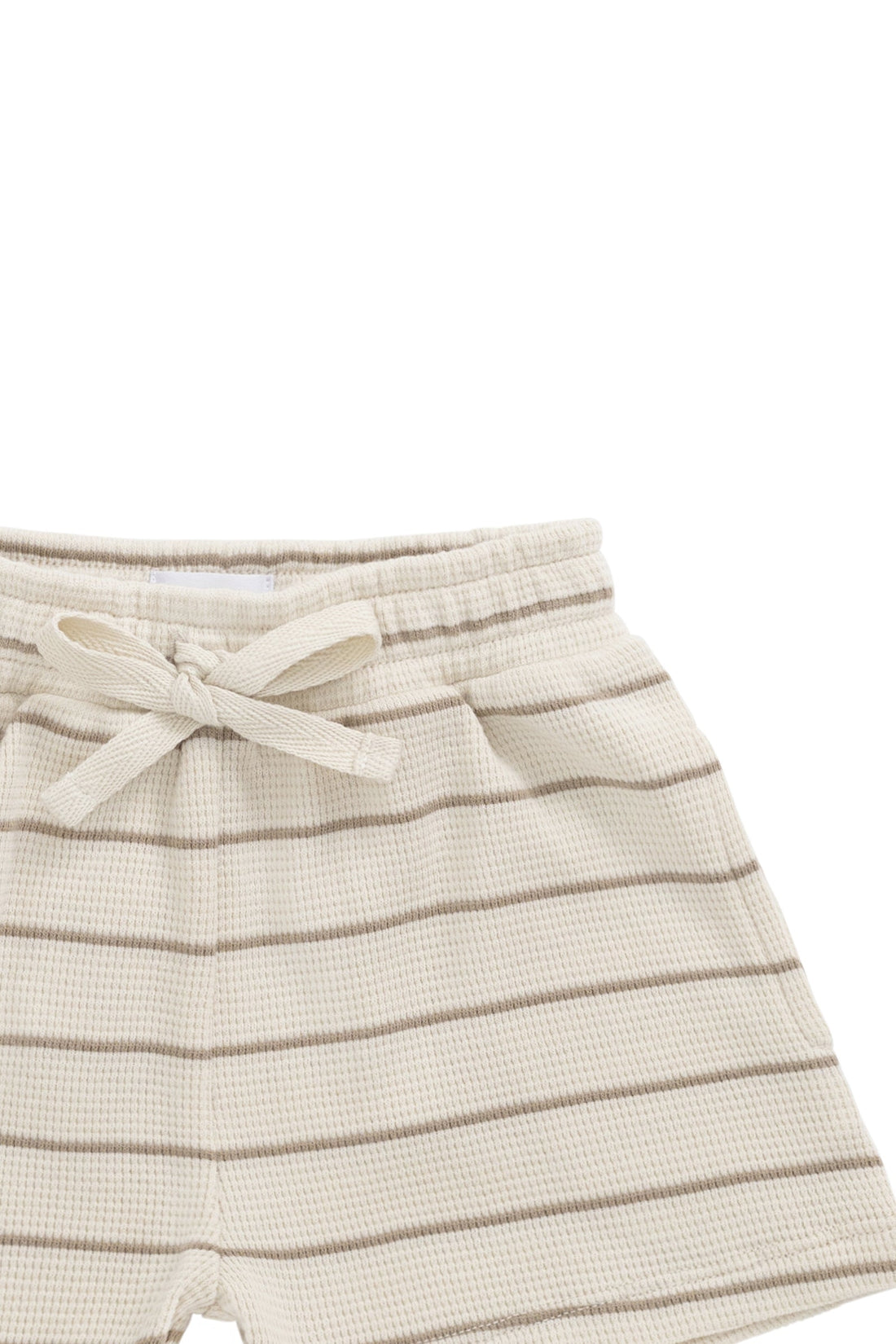 Organic Cotton Waffle Leith Short - General Stripe Cassava/Batch Childrens Short from Jamie Kay Australia