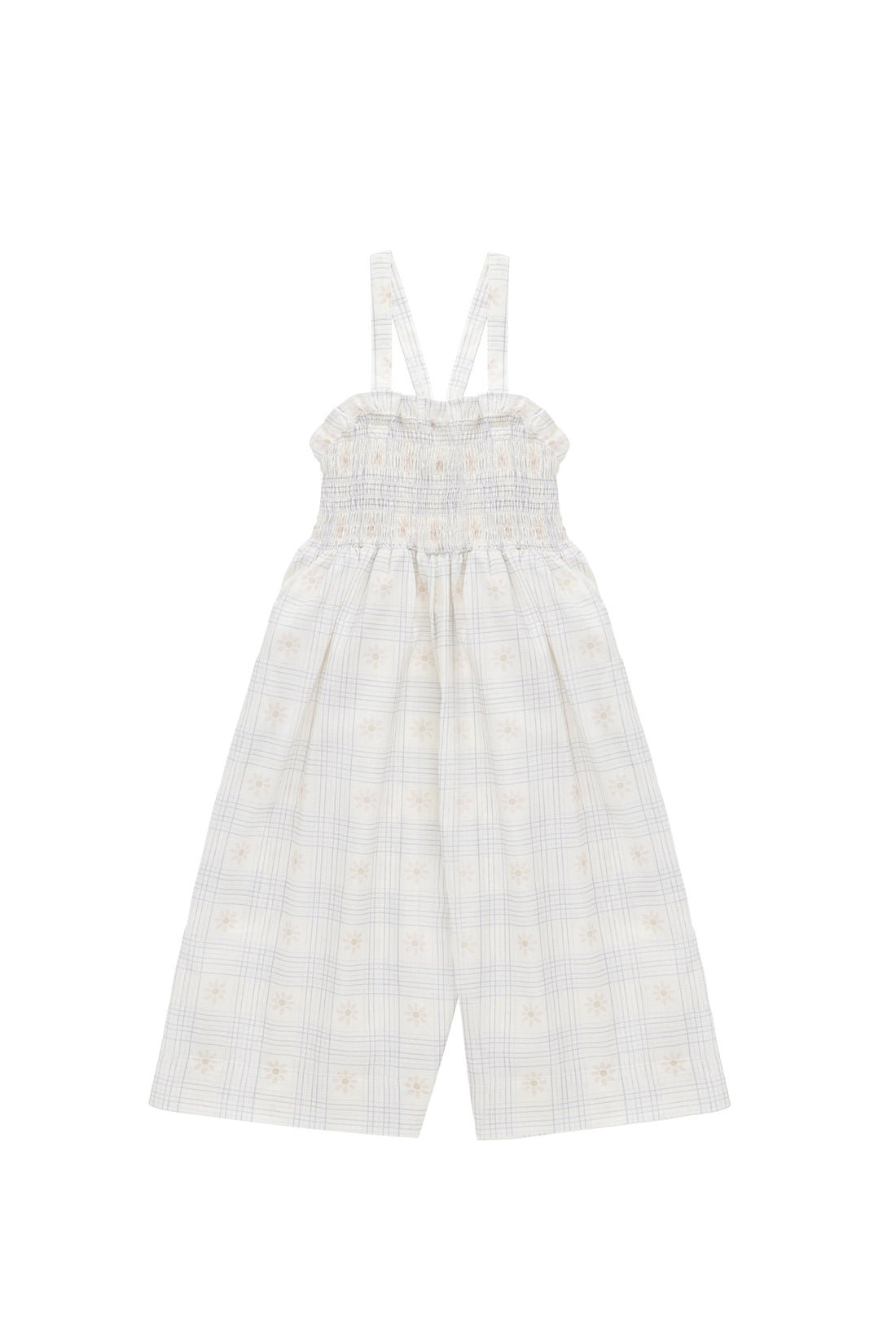 Organic Cotton Arabella Jumpsuit - Marguerite Egret Childrens Jumpsuit from Jamie Kay Australia