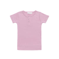 Organic Cotton Modal Henley Tee - Dahlia Childrens Top from Jamie Kay Australia