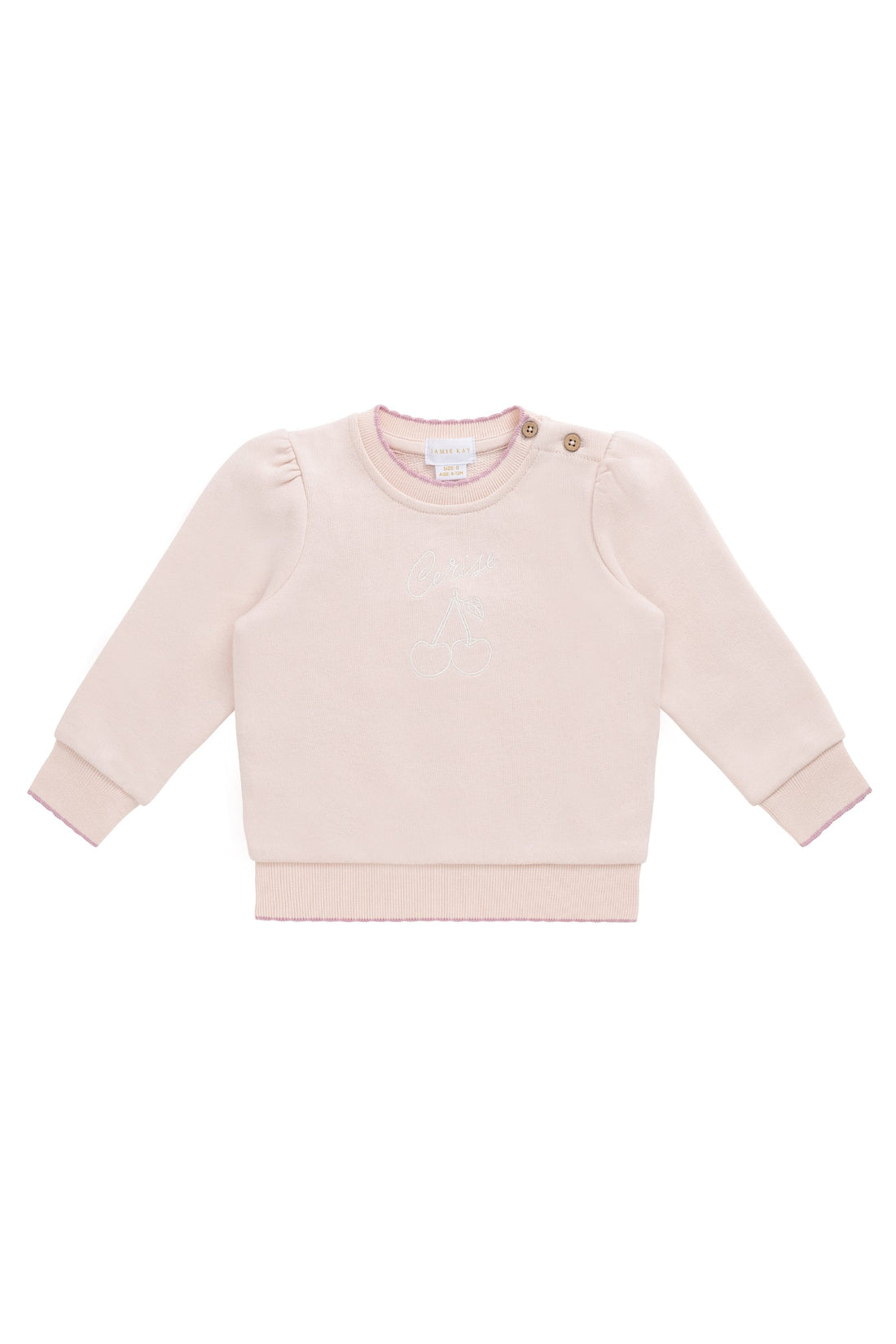 Organic Cotton Monroe Sweatshirt - Morganite Cerise Childrens Top from Jamie Kay Australia