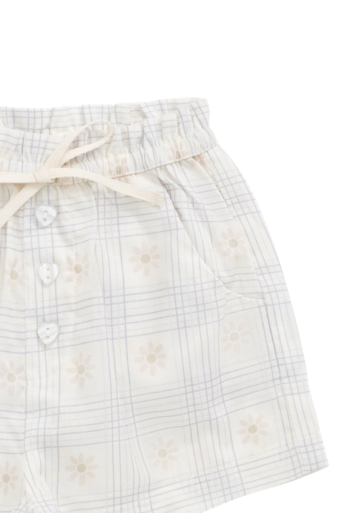 Organic Cotton Neve Short - Marguerite Egret Childrens Short from Jamie Kay Australia
