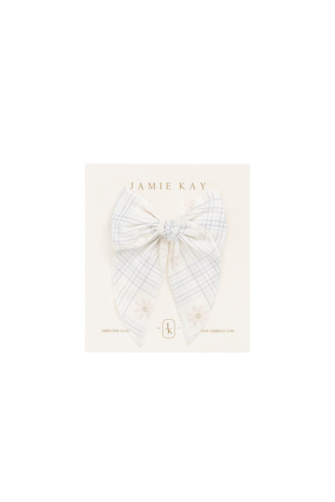 Organic Cotton Volie Bow - Marguerite Egret Childrens Bow from Jamie Kay Australia