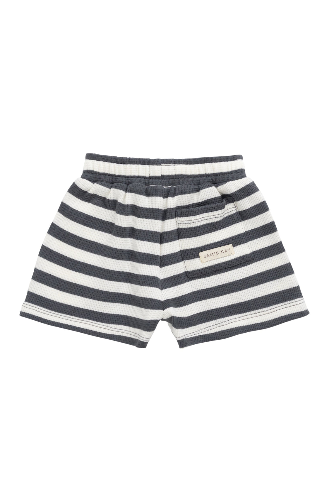 Organic Cotton Waffle Leith Short - Oliver Stripe Atlantic/Cloud Childrens Short from Jamie Kay Australia