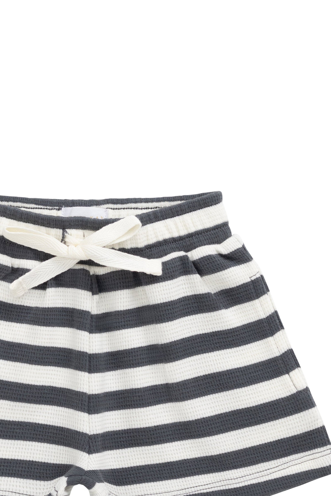 Organic Cotton Waffle Leith Short - Oliver Stripe Atlantic/Cloud Childrens Short from Jamie Kay Australia