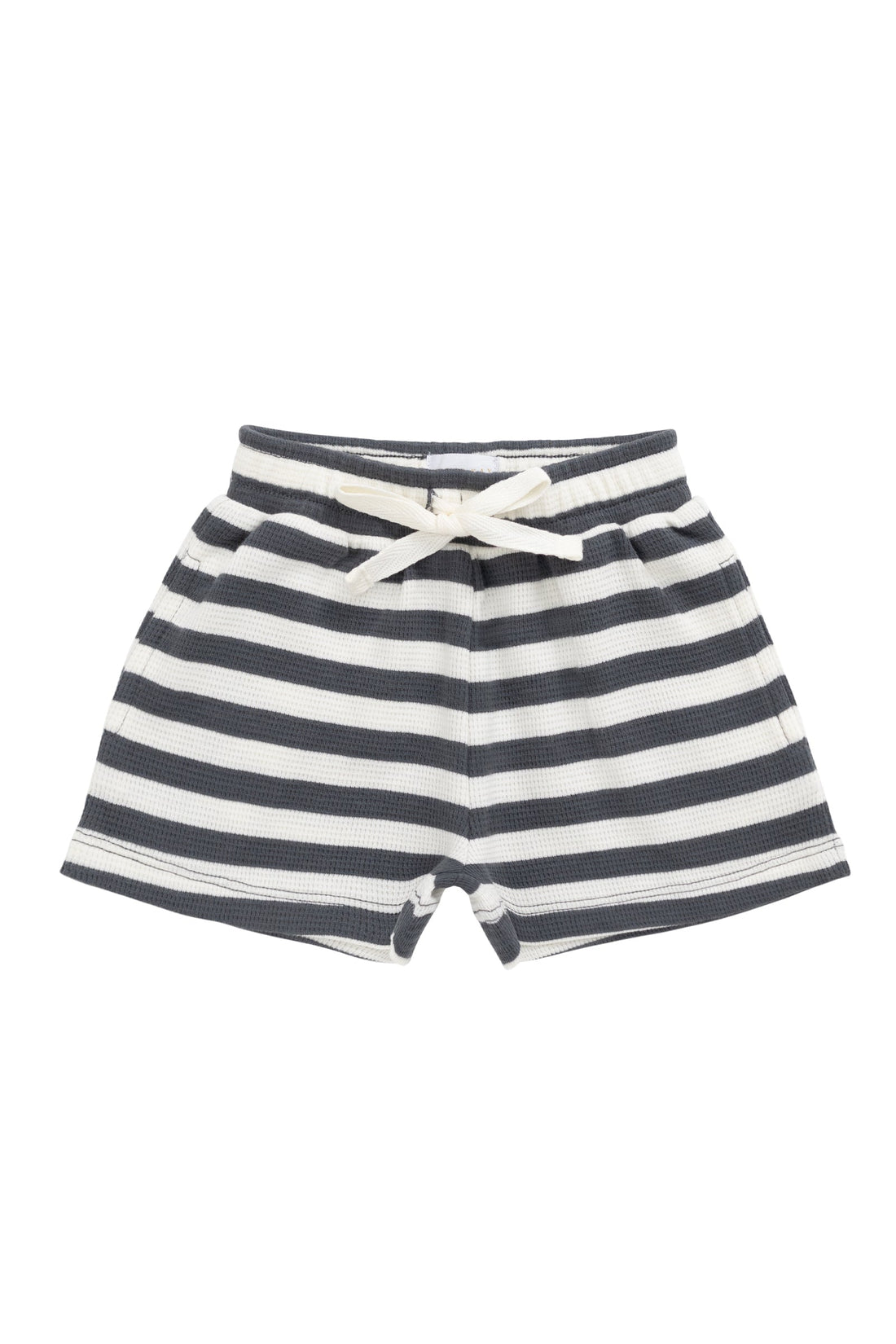 Organic Cotton Waffle Leith Short - Oliver Stripe Atlantic/Cloud Childrens Short from Jamie Kay Australia