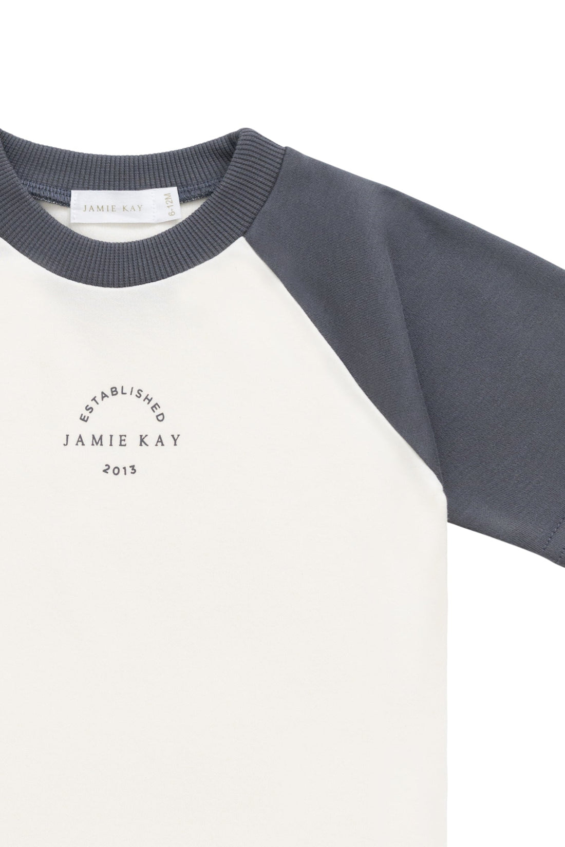 Pima Cotton Dax Tee - Tofu/Atlantic JK Established Childrens Top from Jamie Kay Australia