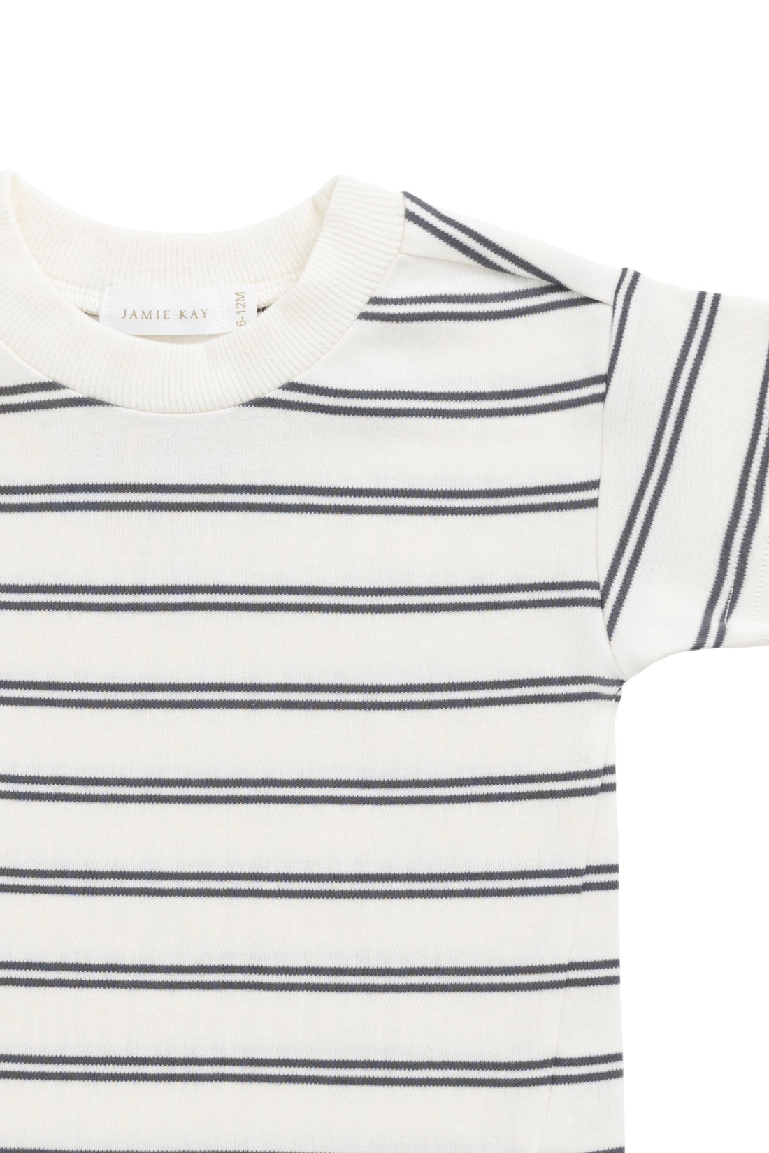 Pima Cotton Otis Tee - Dual Stripe Atlantic/Cloud Childrens Top from Jamie Kay Australia