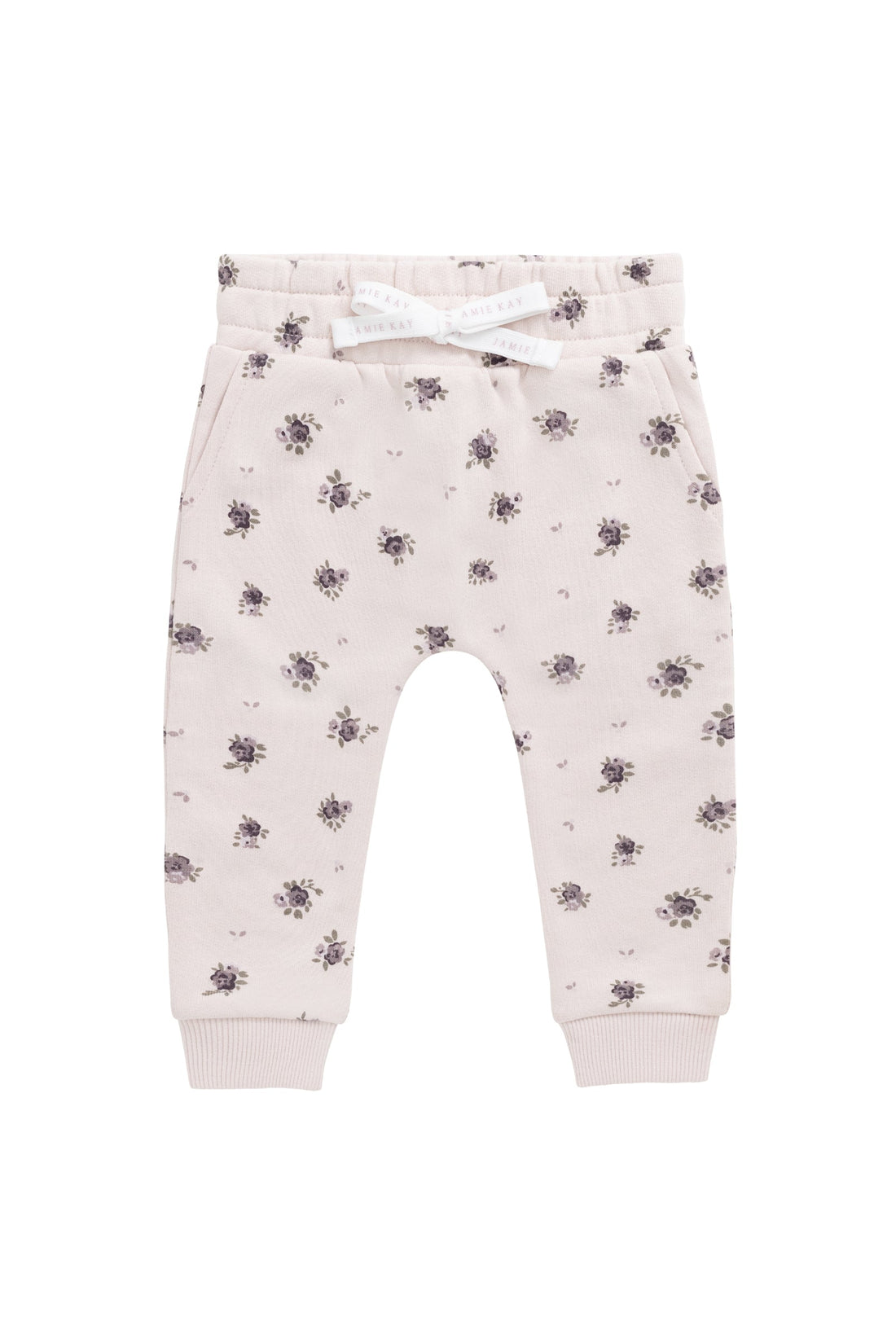Organic Cotton Lilith Track Pant - Simone Sheer Pink Childrens Pant from Jamie Kay Australia