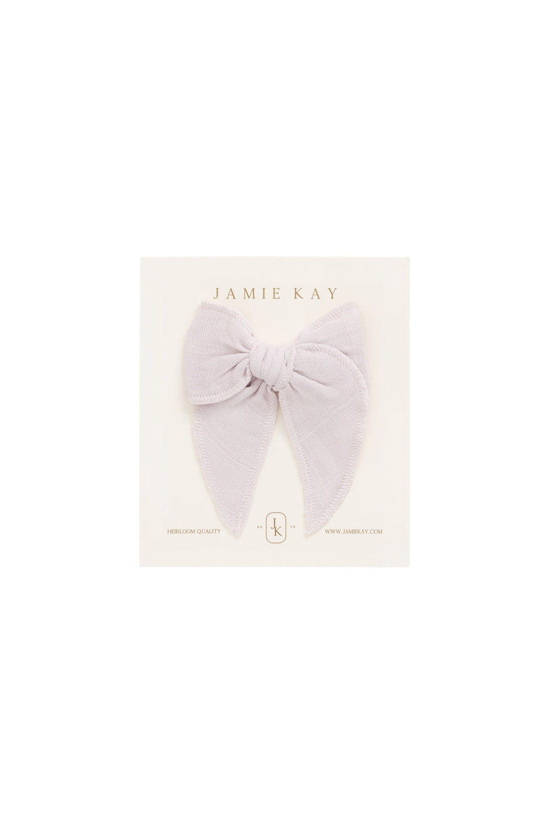 Organic Cotton Muslin Bow - Pale Lilac Childrens Bow from Jamie Kay Australia