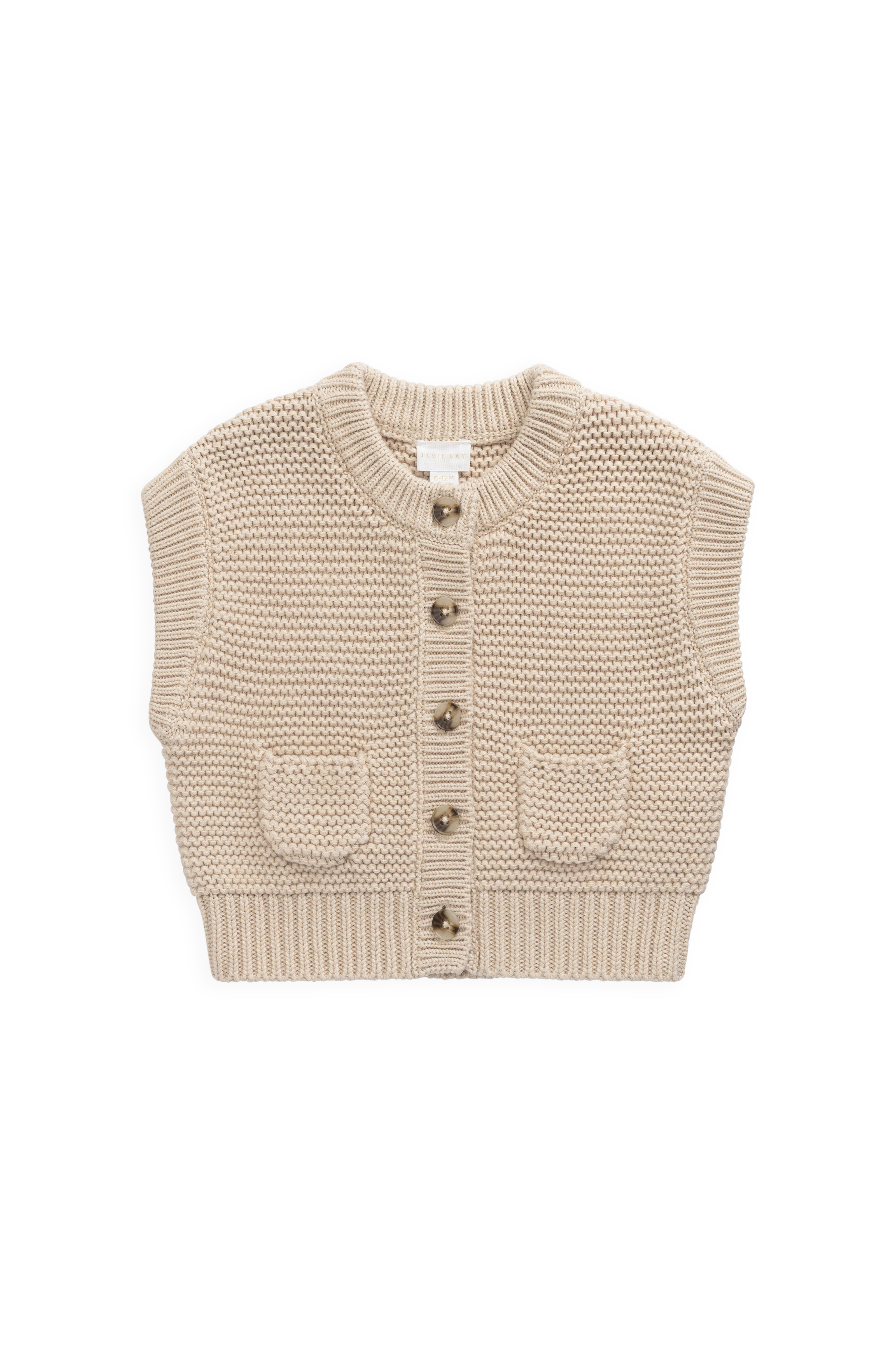 Rome Knit Vest - Oat Marle – Jamie Kay AU