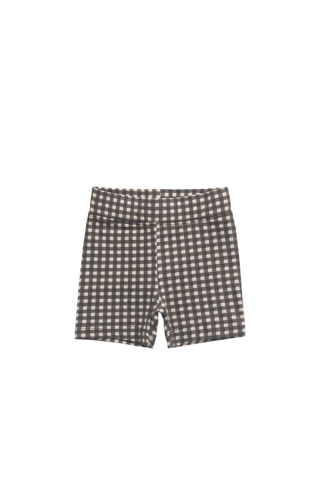 Organic Cotton Everyday Bike Short - Mini Gingham Bistre Childrens Short from Jamie Kay Australia