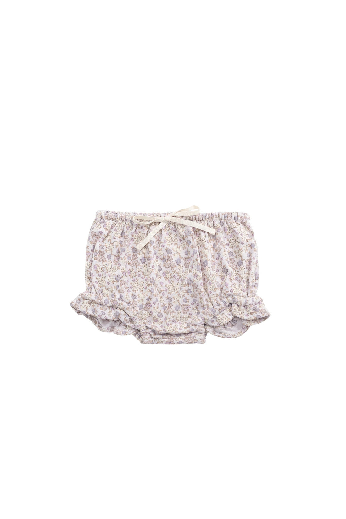 Organic Cotton Frill Bloomer - Amber Floral Lilac Ash Childrens Bloomer from Jamie Kay Australia