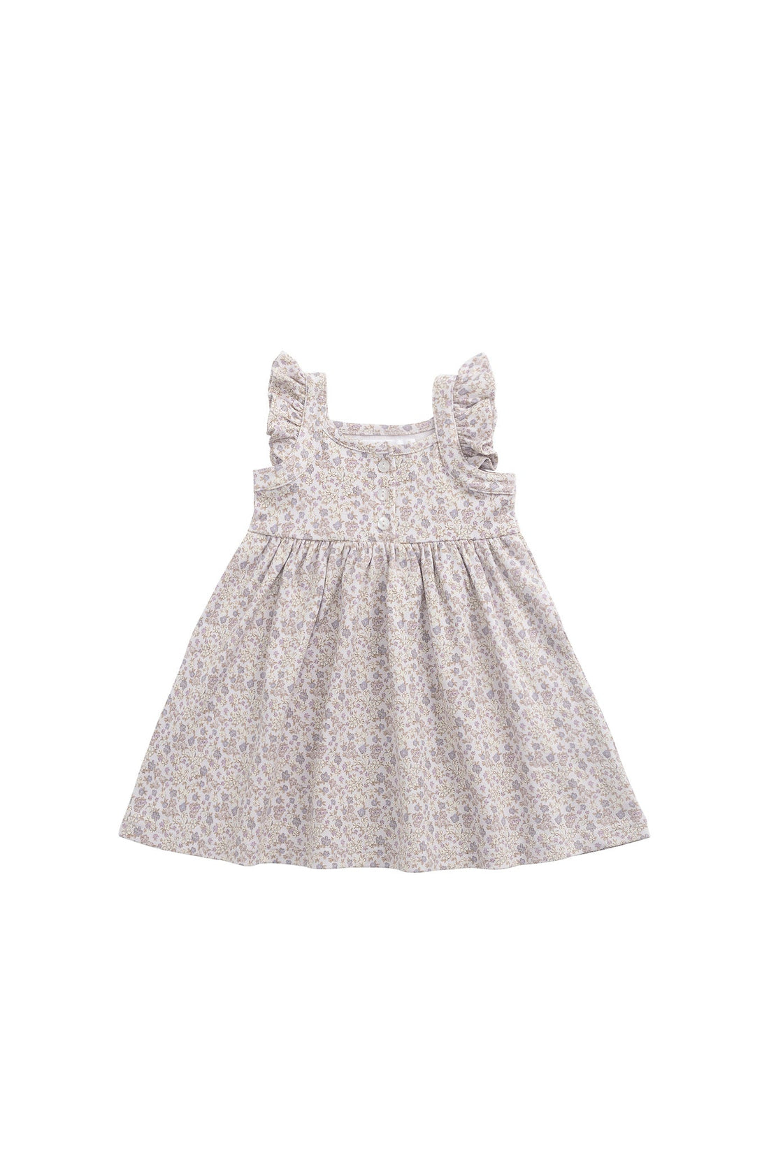 Organic Cotton Sienna Dress - Amber Floral Lilac Ash Childrens Dress from Jamie Kay Australia