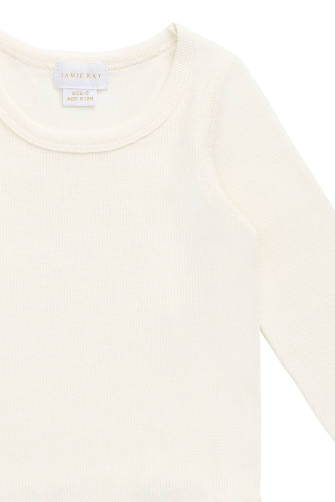 Organic Cotton Fine Rib Agathe Top - Parchment Childrens Top from Jamie Kay Australia