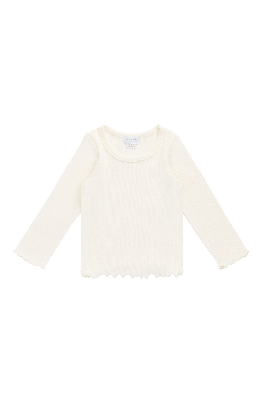 Organic Cotton Fine Rib Agathe Top - Parchment Childrens Top from Jamie Kay Australia