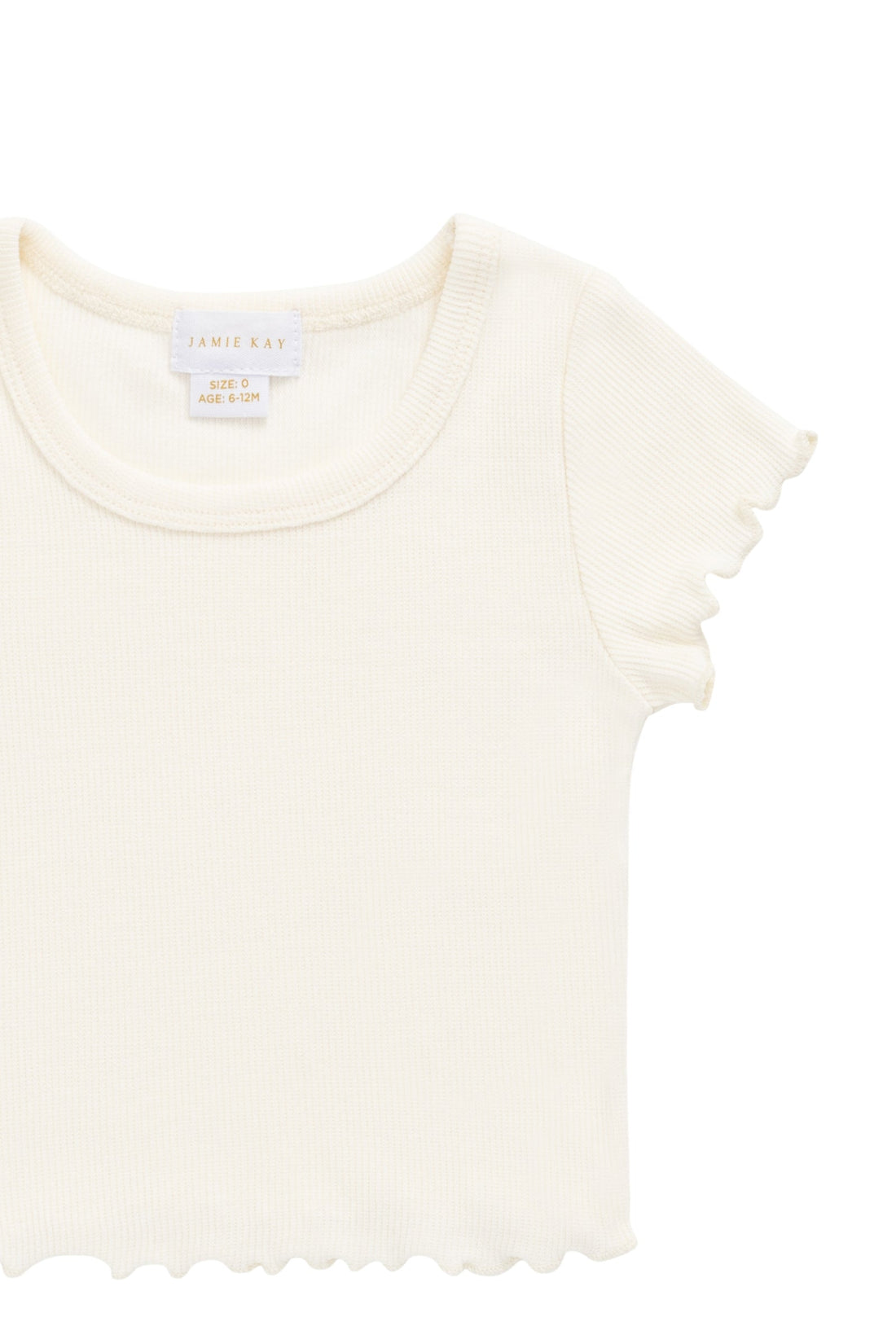 Organic Cotton Fine Rib Ines Top - Parchment Childrens Top from Jamie Kay Australia
