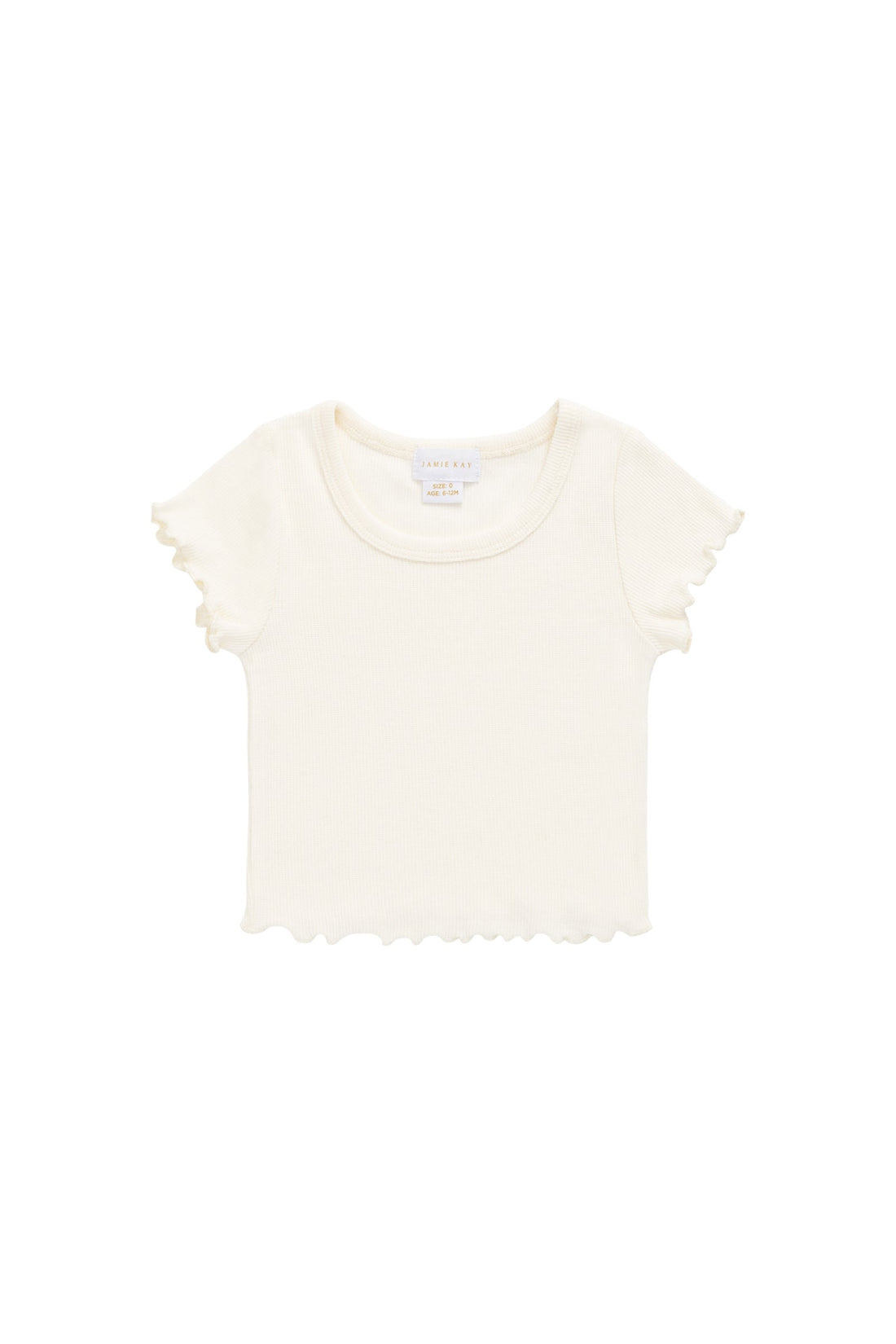 Organic Cotton Fine Rib Ines Top - Parchment Childrens Top from Jamie Kay Australia