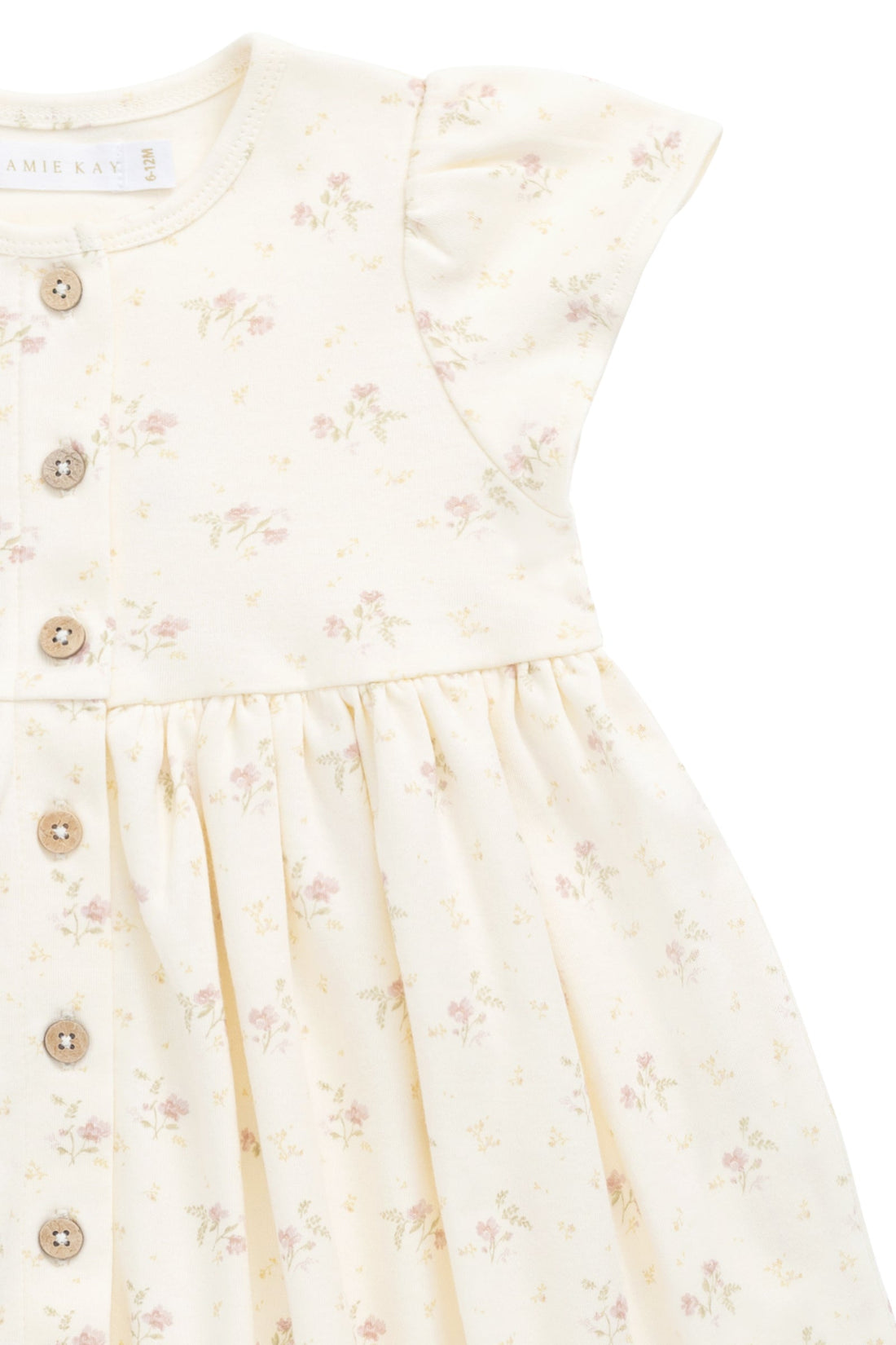 Organic Cotton Dahlia Dress - Thelma Parchment Childrens Dress from Jamie Kay Australia
