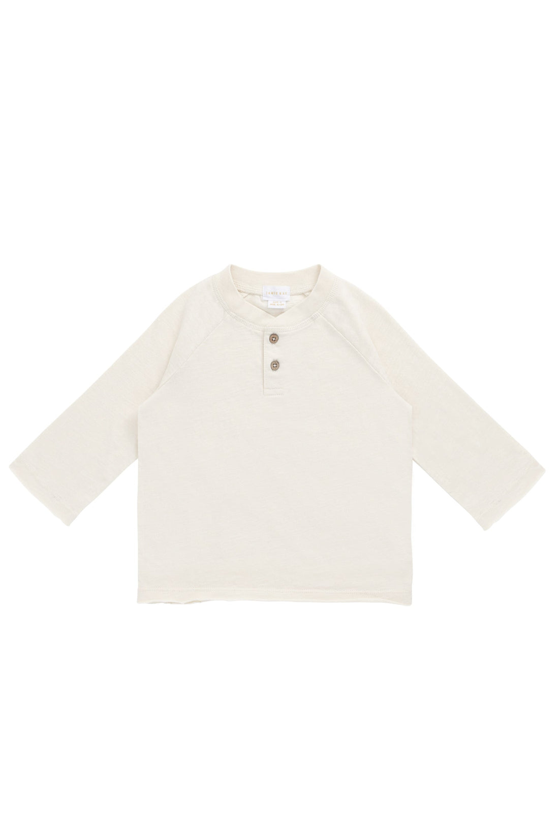Organic Cotton Lewis Long Sleeve Tee - Parchment Childrens Top from Jamie Kay Australia