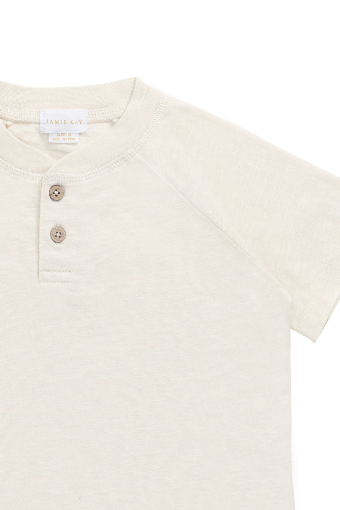 Organic Cotton Lewis Tee - Parchment Childrens Top from Jamie Kay Australia
