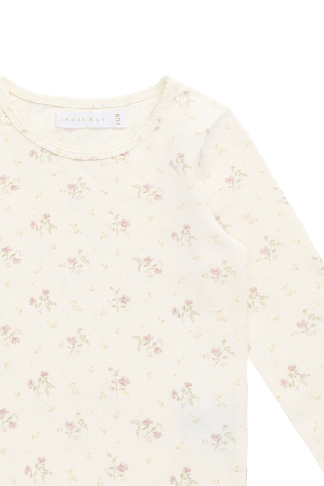 Organic Cotton Long Sleeve Top - Thelma Parchment Childrens Top from Jamie Kay Australia