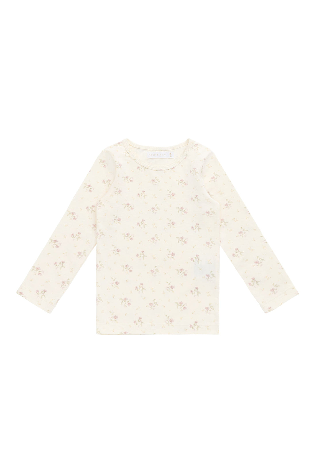 Organic Cotton Long Sleeve Top - Thelma Parchment Childrens Top from Jamie Kay Australia