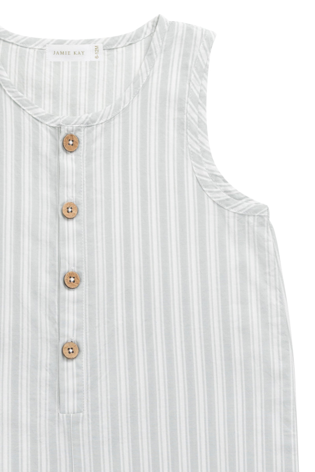 Organic Cotton Milo Jumpsuit - Variegated Stripe Shoreline Childrens Jumpsuit from Jamie Kay Australia