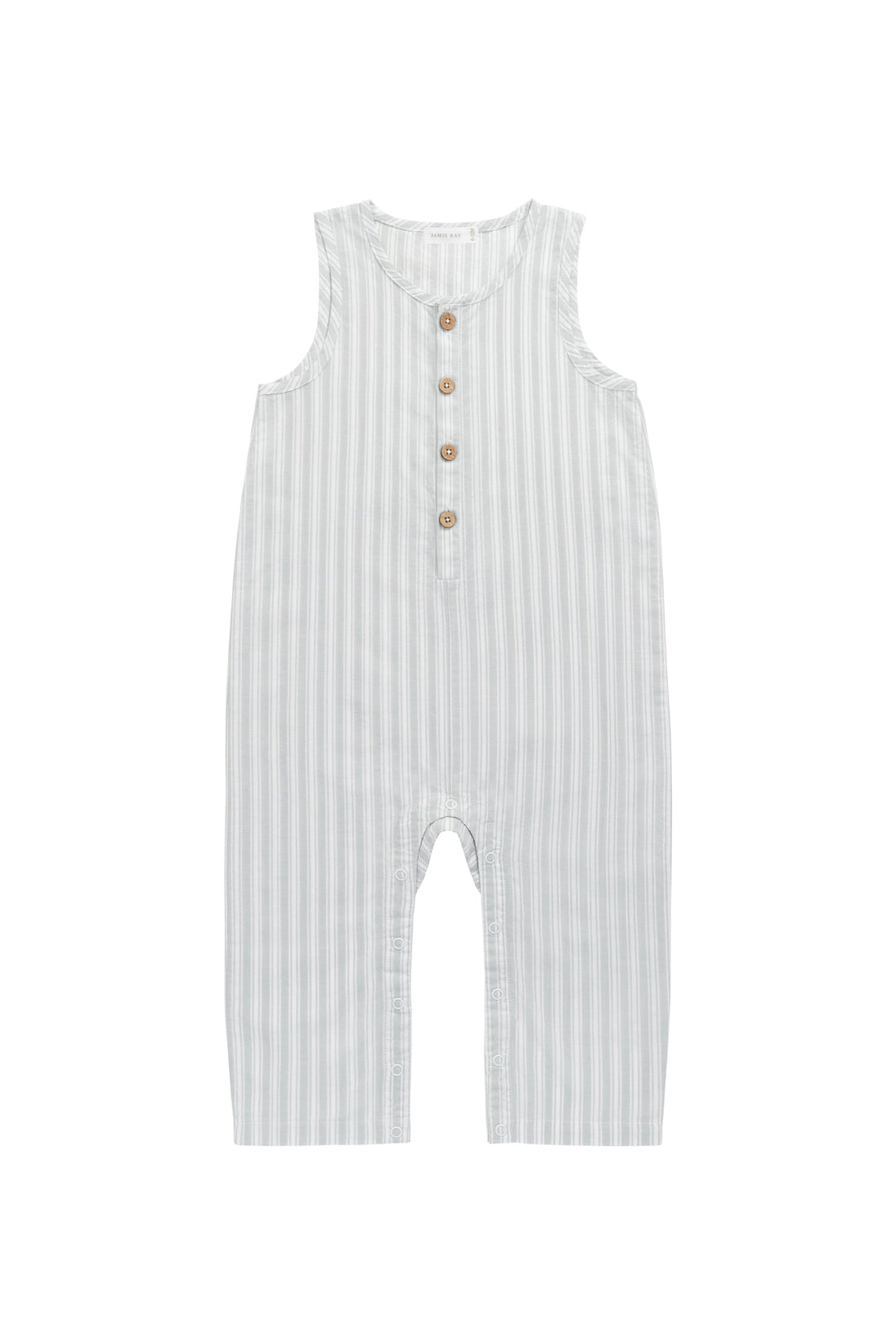 Organic Cotton Milo Jumpsuit - Variegated Stripe Shoreline Childrens Jumpsuit from Jamie Kay Australia