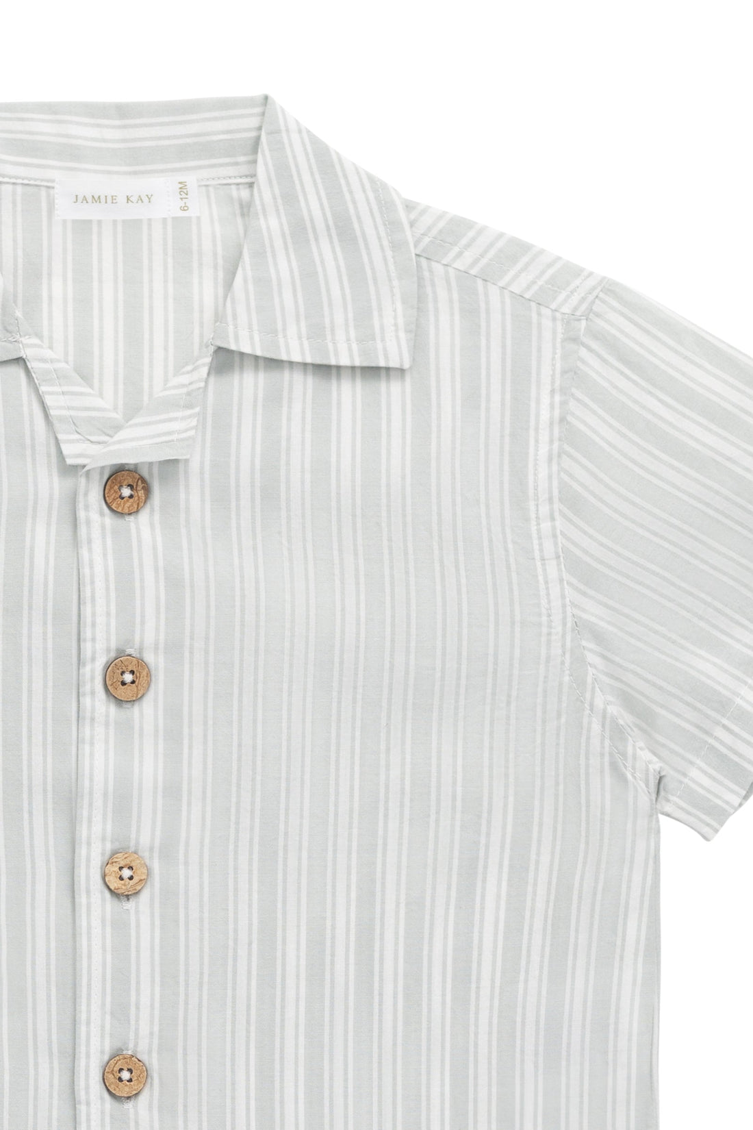 Organic Cotton Silas Shirt - Variegated Stripe Shoreline Childrens Shirt from Jamie Kay Australia