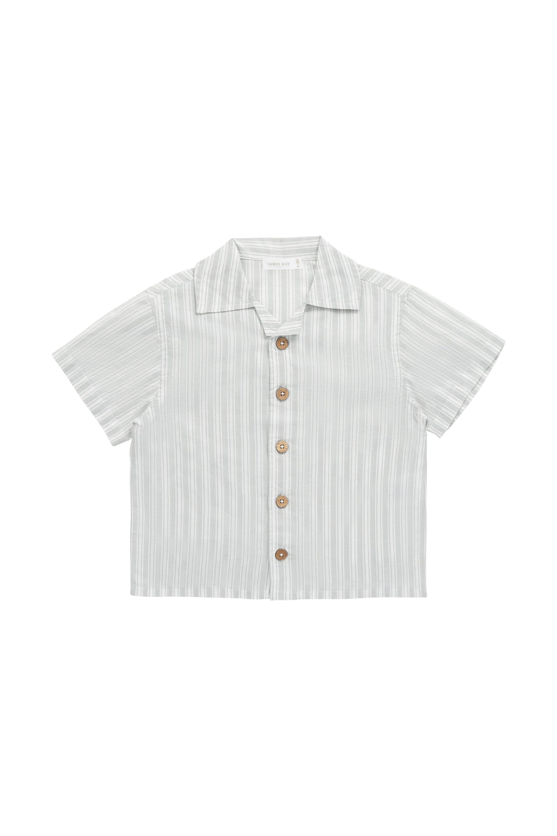 Organic Cotton Silas Shirt - Variegated Stripe Shoreline Childrens Shirt from Jamie Kay Australia