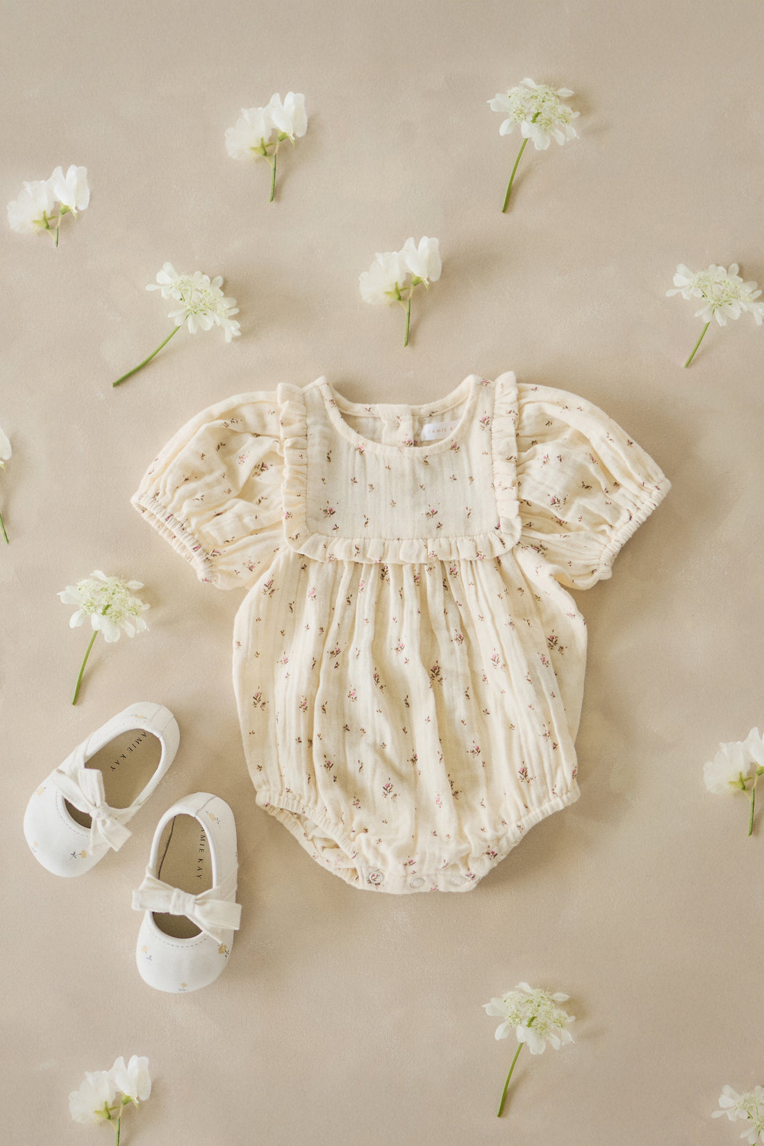 Organic Cotton Muslin Odette Playsuit - Dina Antique Childrens Jumpsuit from Jamie Kay Australia