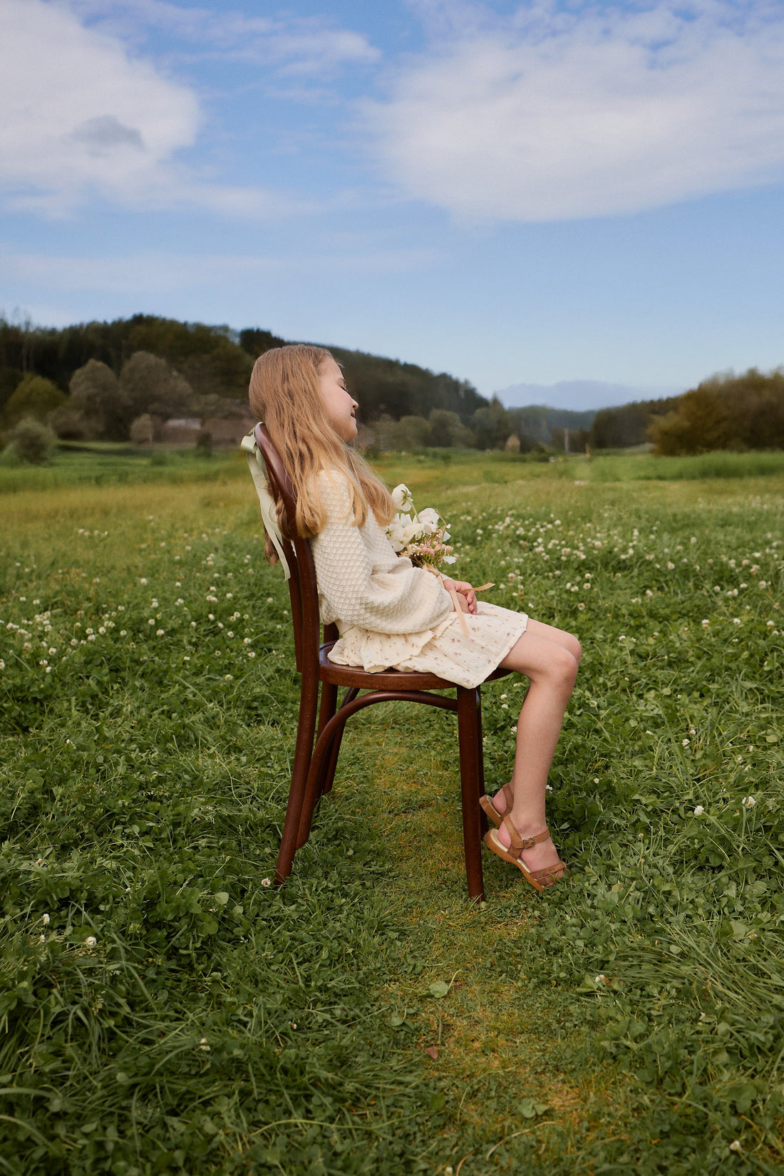Organic Cotton Muslin Samantha Skirt - Dina Antique Childrens Skirt from Jamie Kay Australia