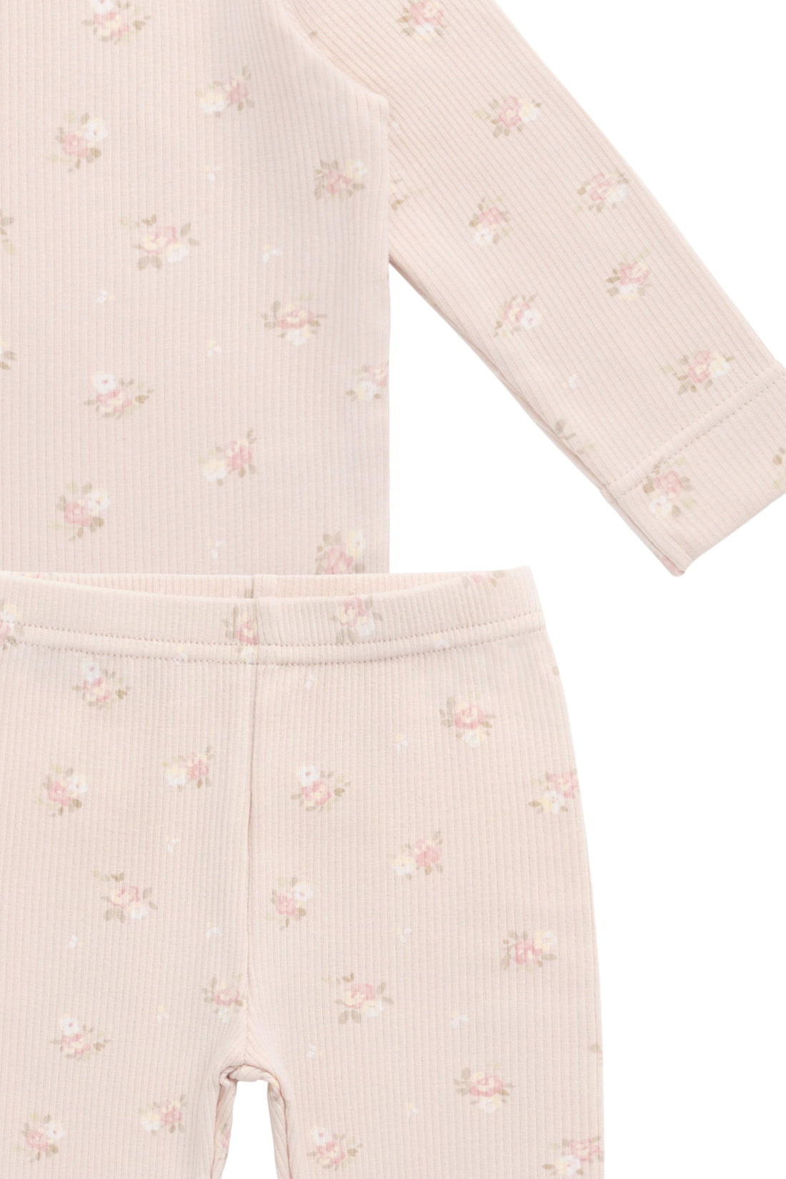 Organic Cotton Fine Rib Ellison Long Sleeve Pyjama Set - Simone Morganite Childrens Pyjama from Jamie Kay Australia