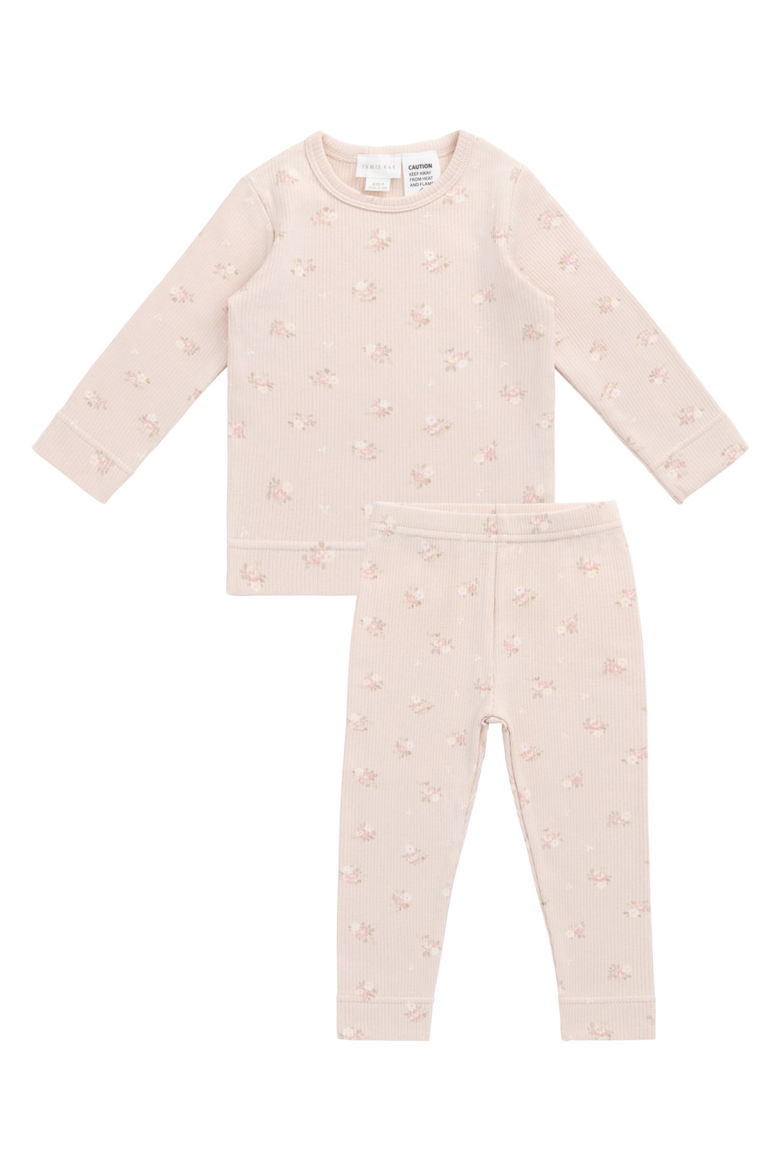 Organic Cotton Fine Rib Ellison Long Sleeve Pyjama Set - Simone Morganite Childrens Pyjama from Jamie Kay Australia
