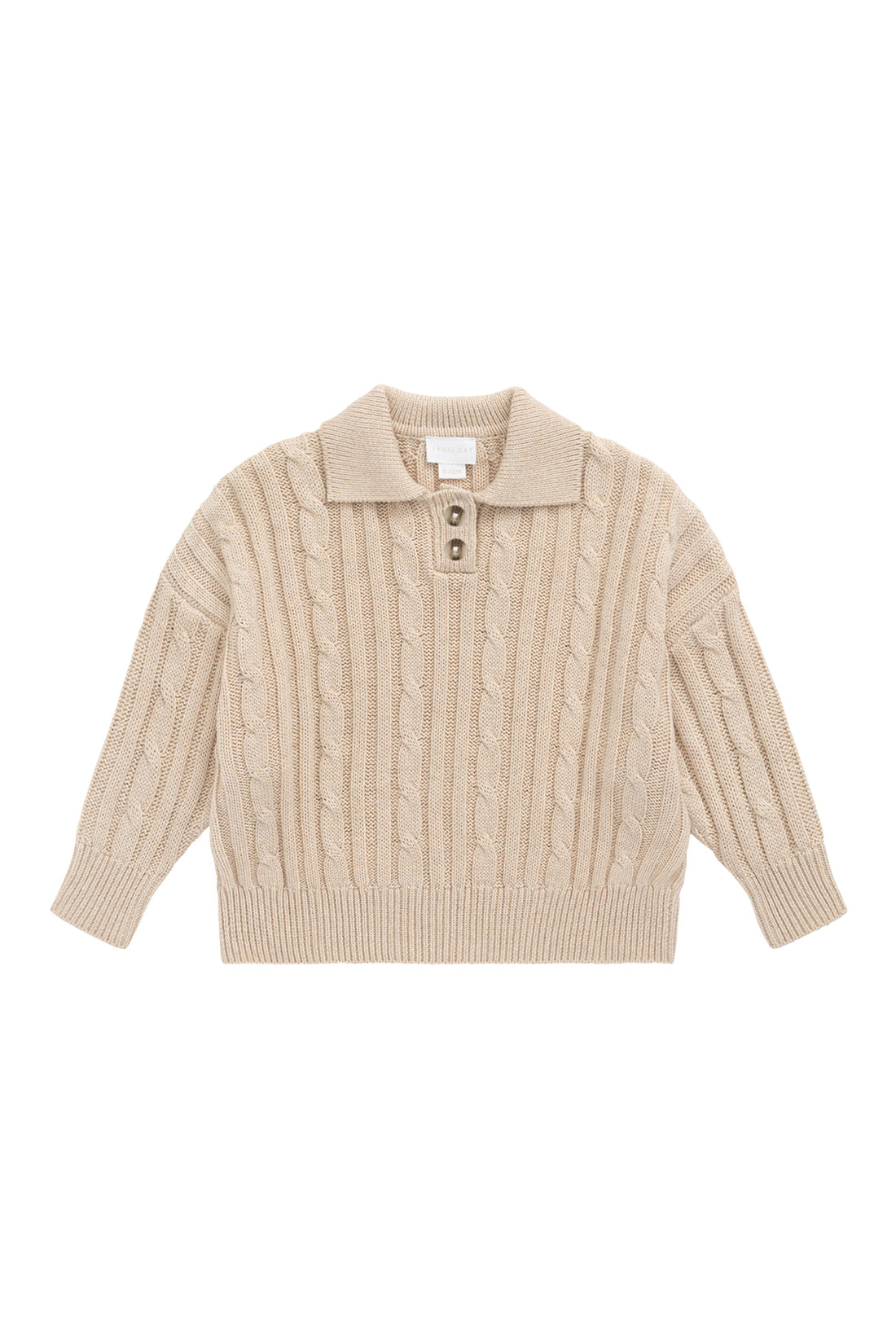 Wade Knit Jumper-Oatmeal Marle Childrens Jumper from Jamie Kay Australia